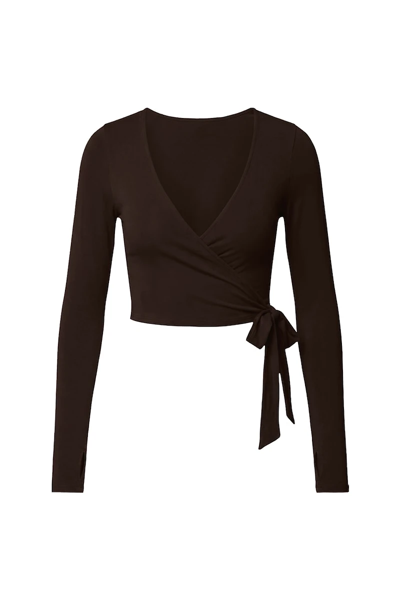Smooth Long Sleeve Wrap Top
