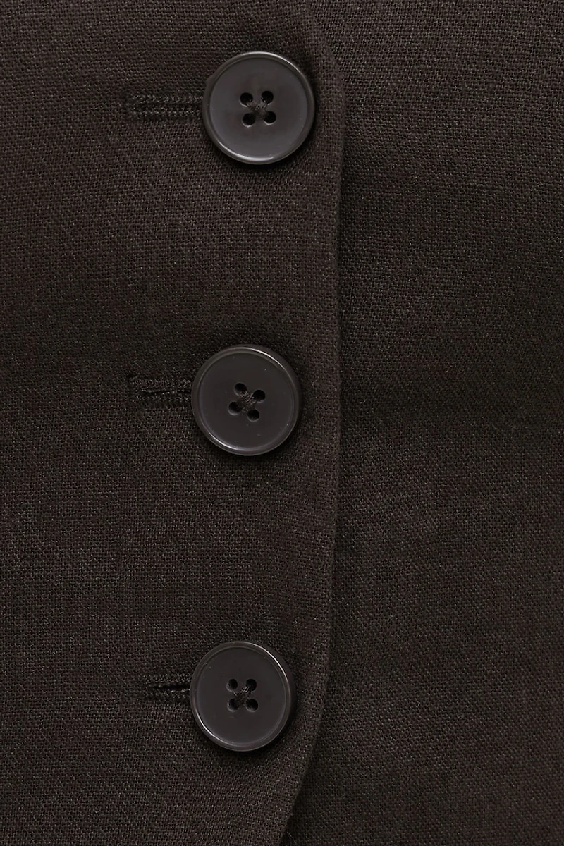 Veste sans manches à col licou en lin