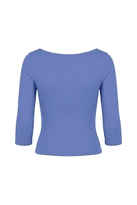 Sleek 3/4 Sleeve Boatneck Top