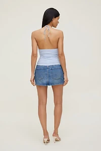 Haut à col licou en popeline