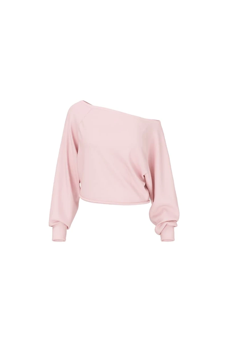 SoftTerry™ Raw-Edge Off Shoulder Sweatshirt