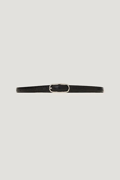 Oval Super Slim Faux Leather Belt