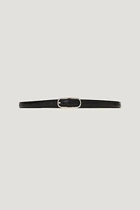 Oval Super Slim Faux Leather Belt
