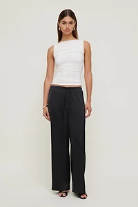 Pantalon en satin à jambe large Leo