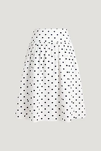 Drop Waist Poplin Midi Skirt