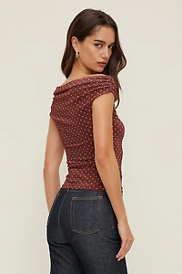 Off Shoulder Mesh Top