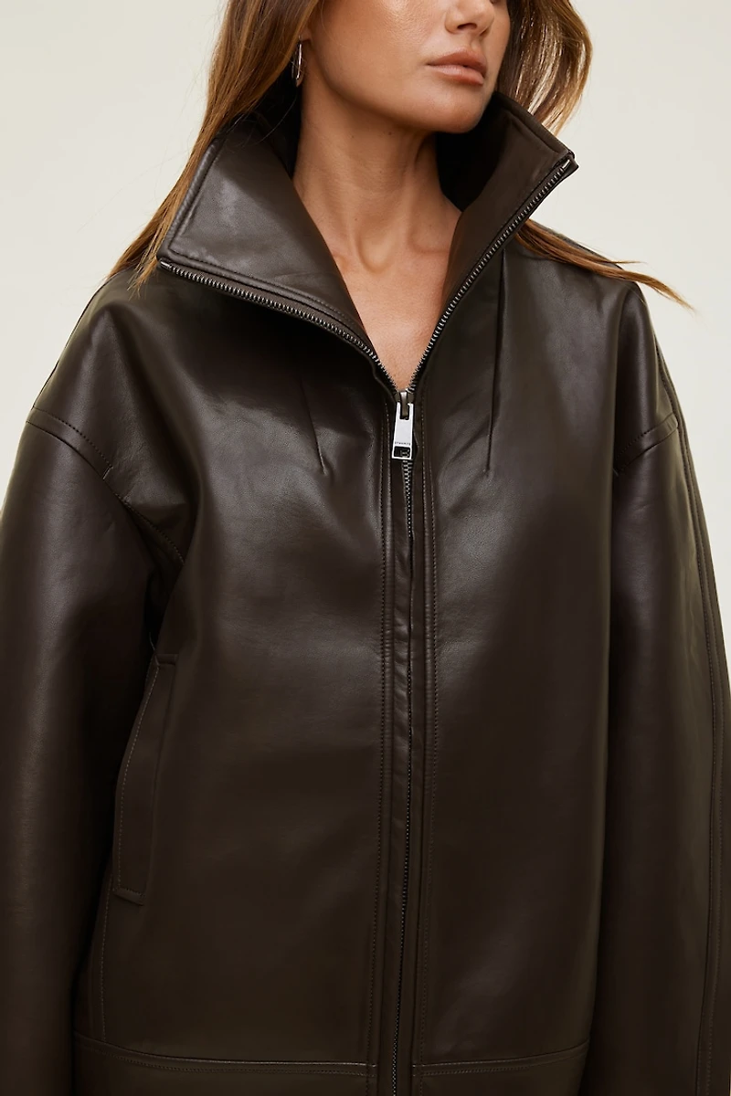 Cocoon Faux Leather Jacket