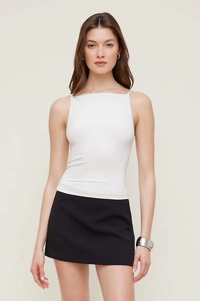 Camisole sculptante à col bateau et bretelles