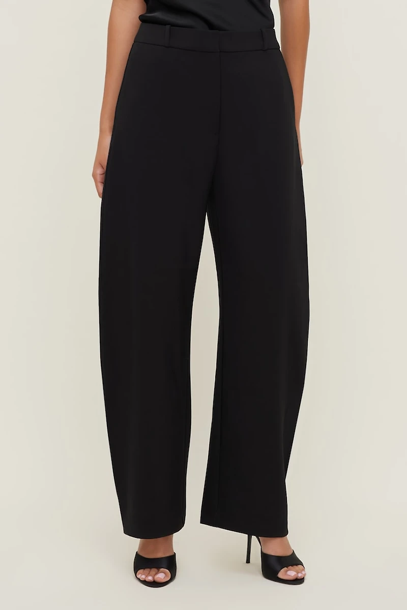 Mid Rise Barrel Leg Pants
