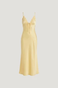 Lace Satin Maxi Dress