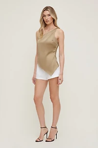 Single Shoulder Satin Top
