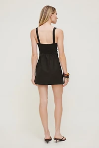 Linen Romper Mini Dress