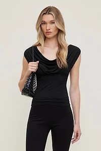 Draped Scoop Neck Top