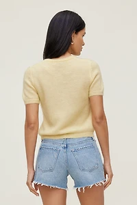 Cardigan à manches courtes en mohair de qualité supérieure