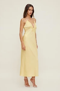 Lace Satin Maxi Dress