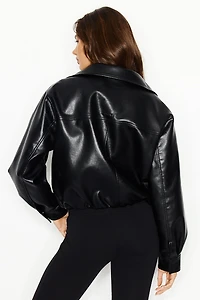 Bubble Faux-Leather Jacket