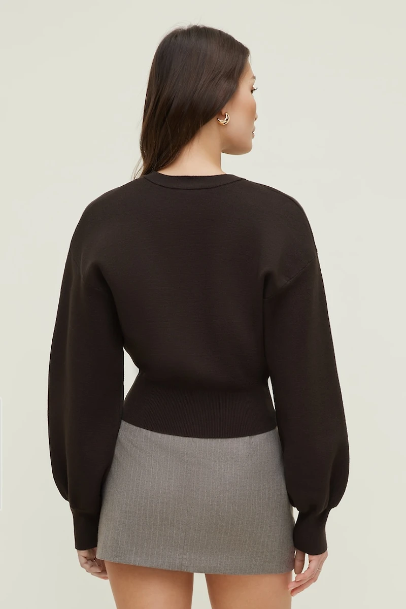 Cardigan à manches bouffantes