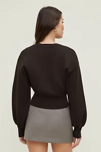 Cardigan à manches bouffantes