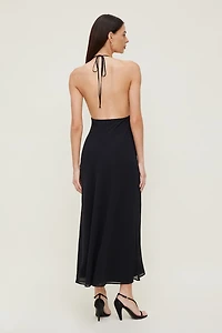 Plunge Cowl Neck Maxi Dress