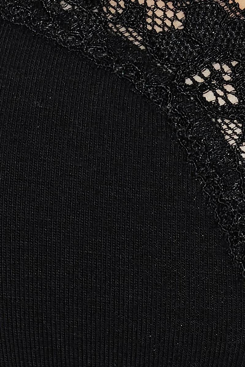 Plunge Lace Trim Cami Top