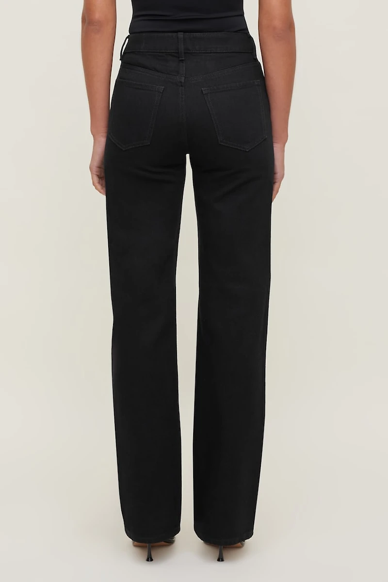 Jean Heidi à taille haute et jambe large