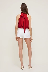 Paloma Bubble Satin Halter Blouse