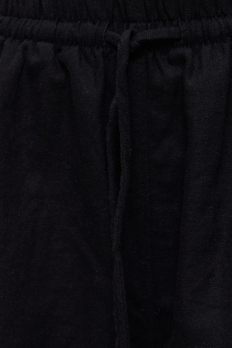 Short à taille haute en lin