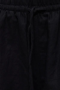 Short à taille haute en lin