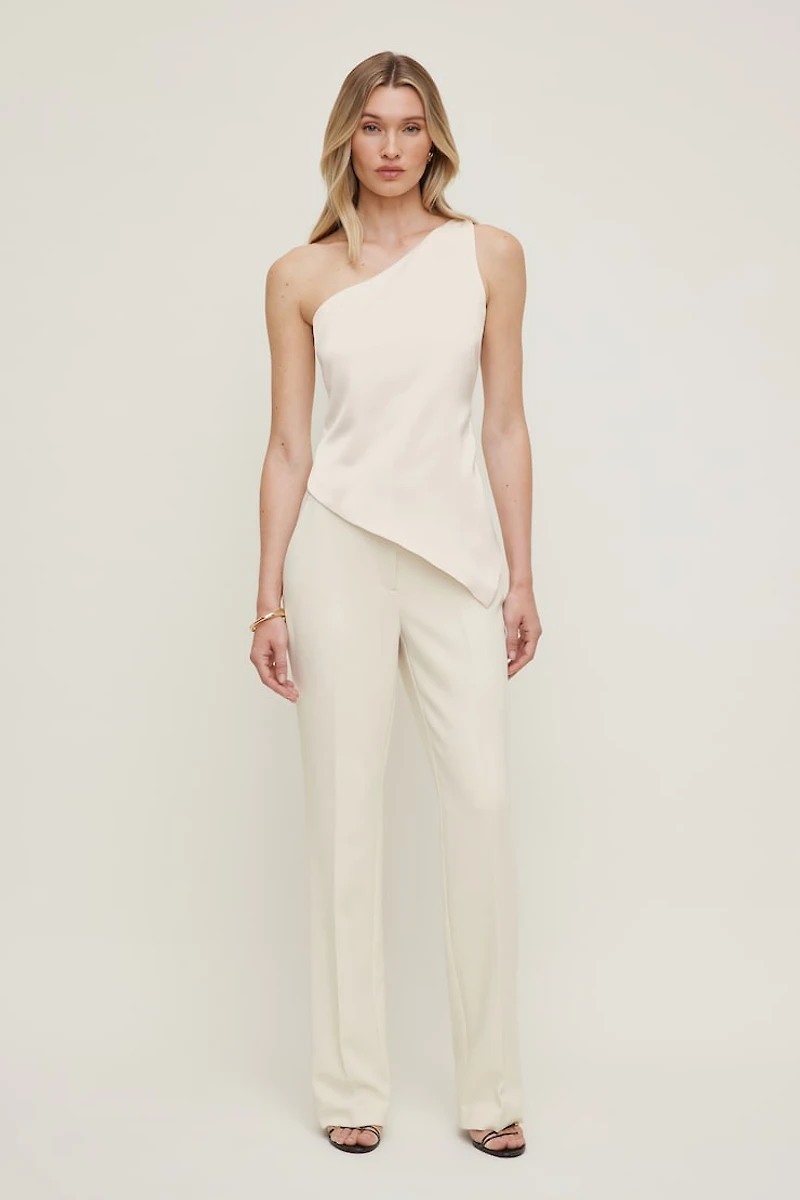 Single Shoulder Satin Top