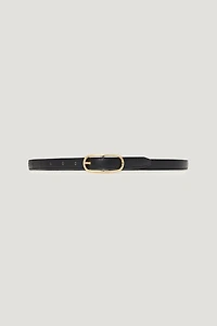 Oval Super Slim Faux Leather Belt