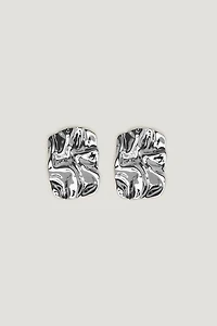 Crumpled Button Earrings