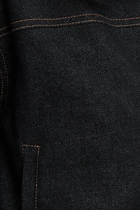 Faux Fur Collar Denim Aviator Jacket