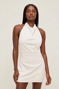 Cowl Halter Mini Dress