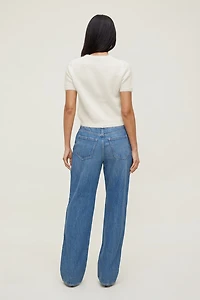 Cardigan à manches courtes en mohair de qualité supérieure