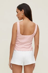 Open Back Satin Tank Top