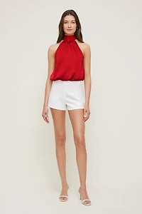Paloma Bubble Satin Halter Blouse