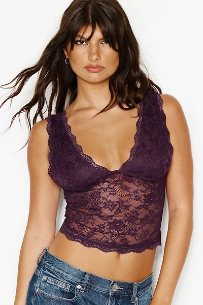 Lace Plunge Tank Top