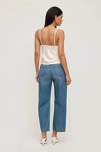 Theo Mid Rise Barrel Leg Jeans