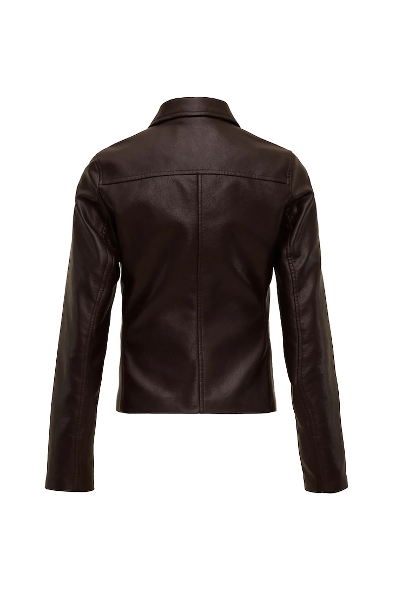 Faux-Leather Worker Jacket