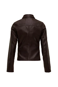 Faux-Leather Worker Jacket