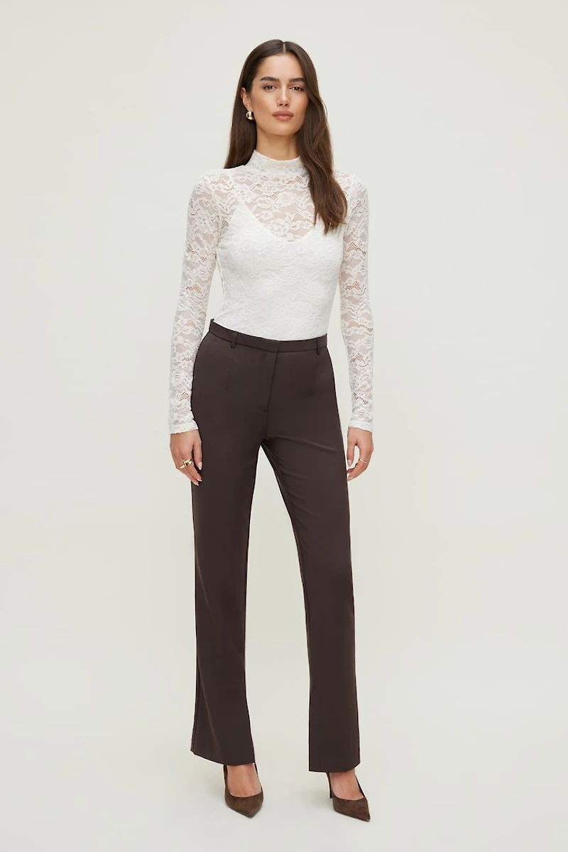 Mock Neck Lace Bodysuit