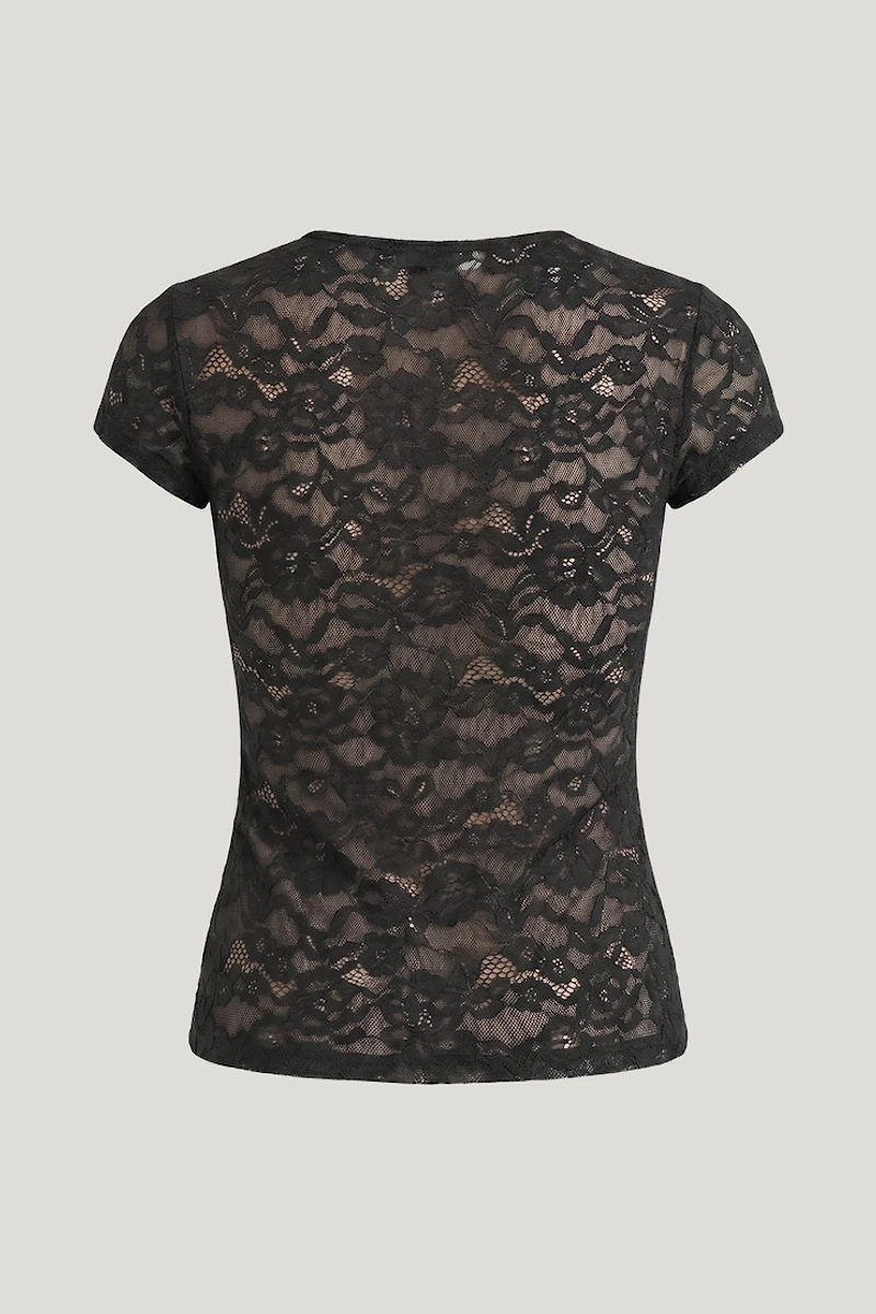 Lace Crewneck Top