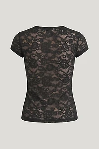 Lace Crewneck Top