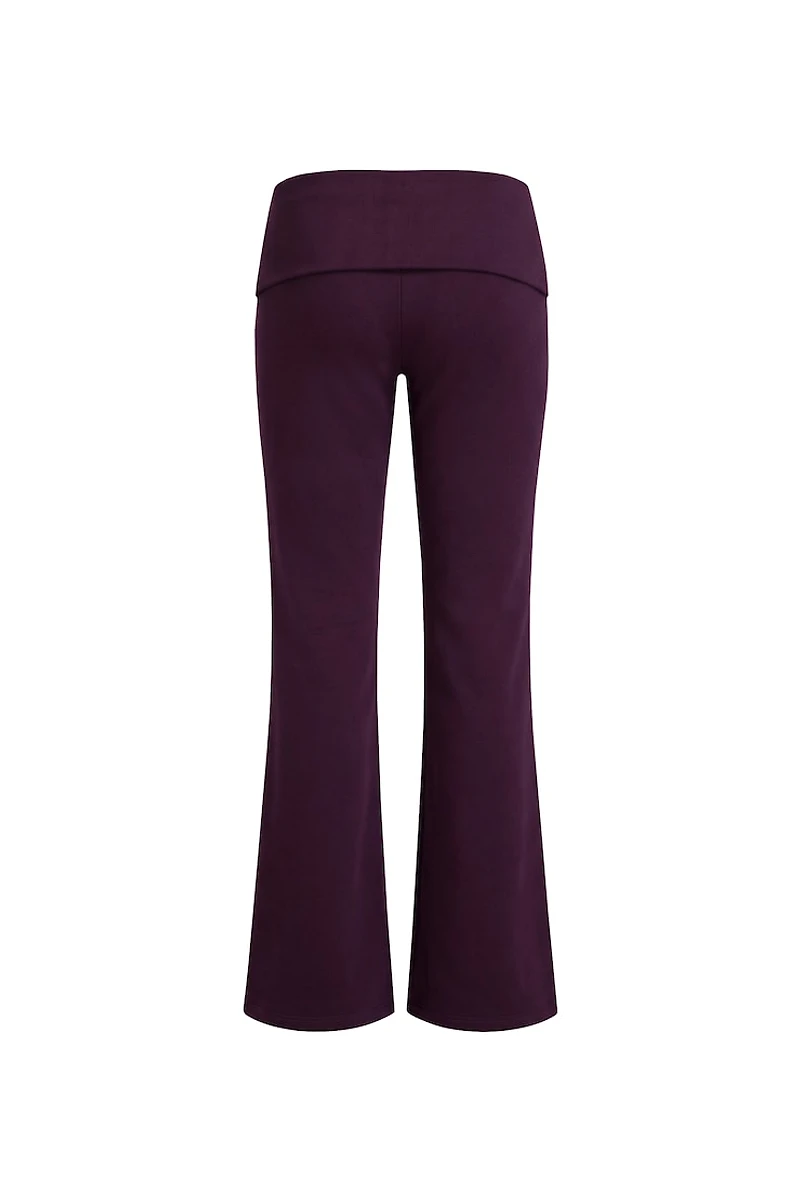 Pantalon à jambe semi-évasée et taille repliée StretchTerry