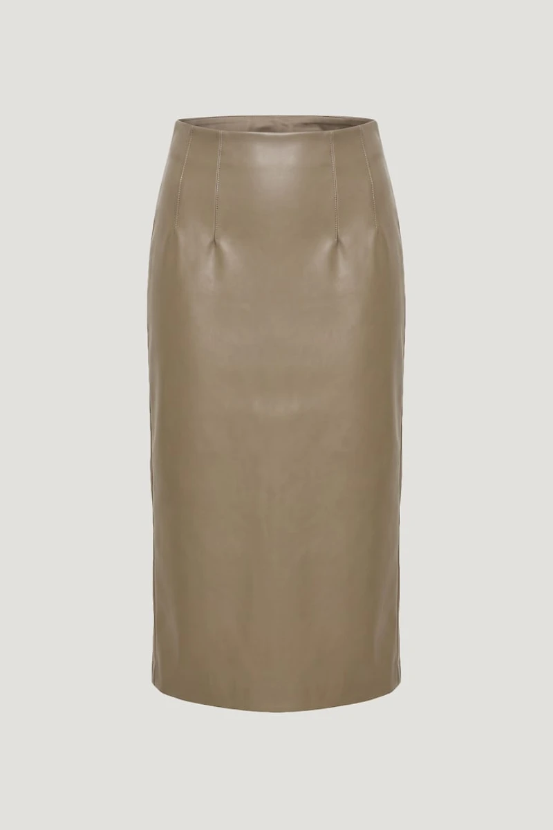 Shiloh Faux Leather Midi Skirt
