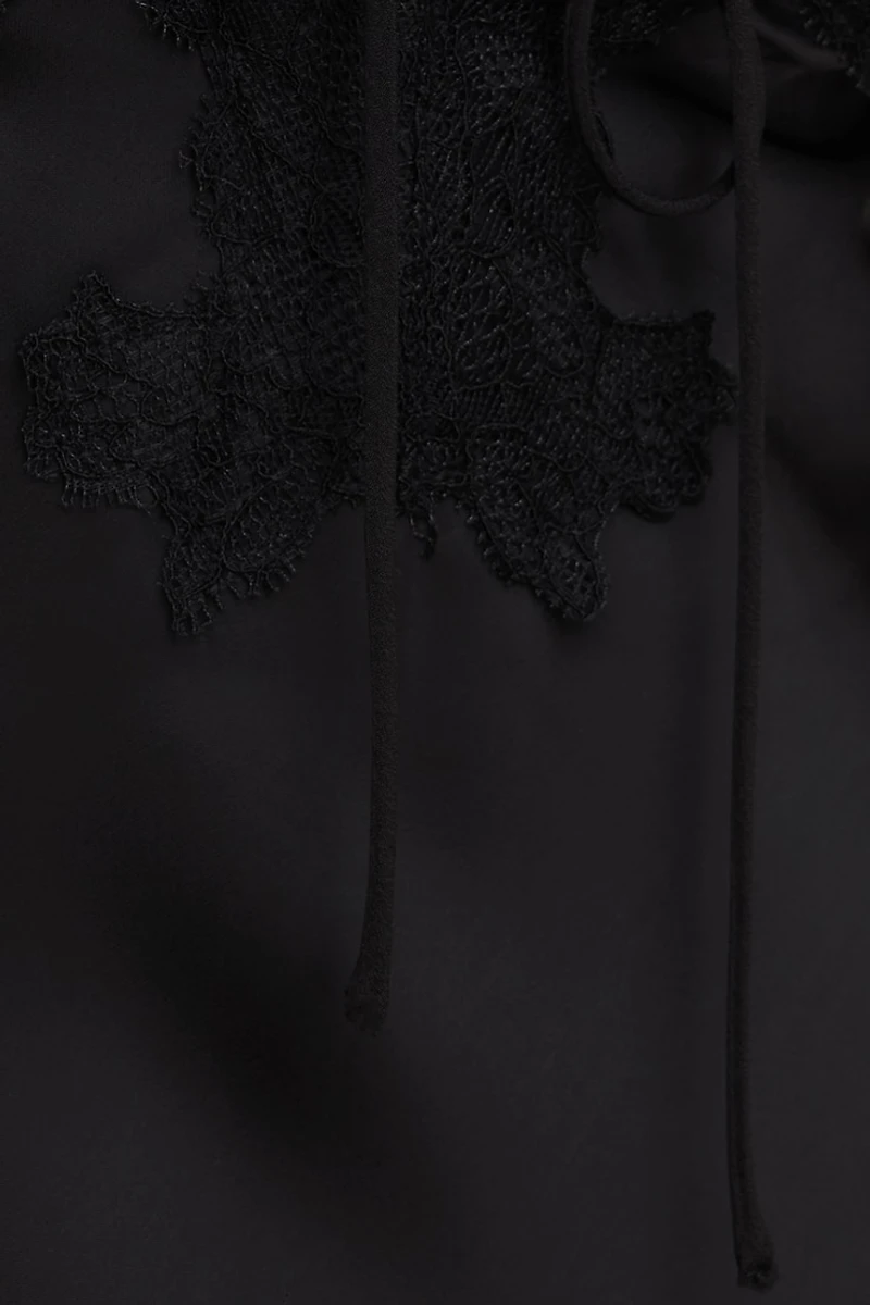 Lace Satin Maxi Dress