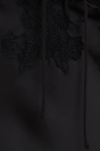 Lace Satin Maxi Dress