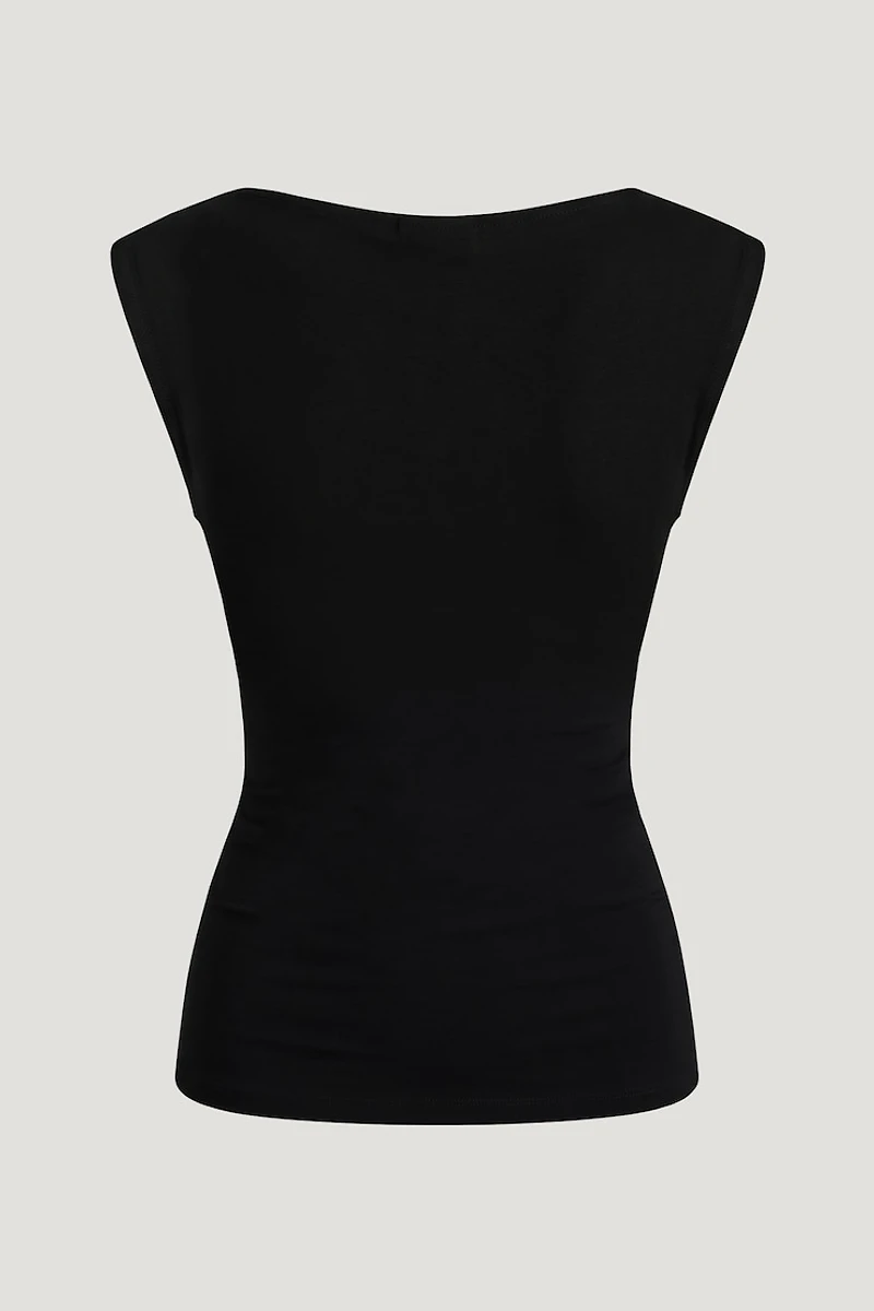 Draped Scoop Neck Top