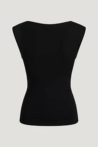Draped Scoop Neck Top
