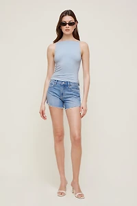 Camisole sculptante à col bateau et bretelles
